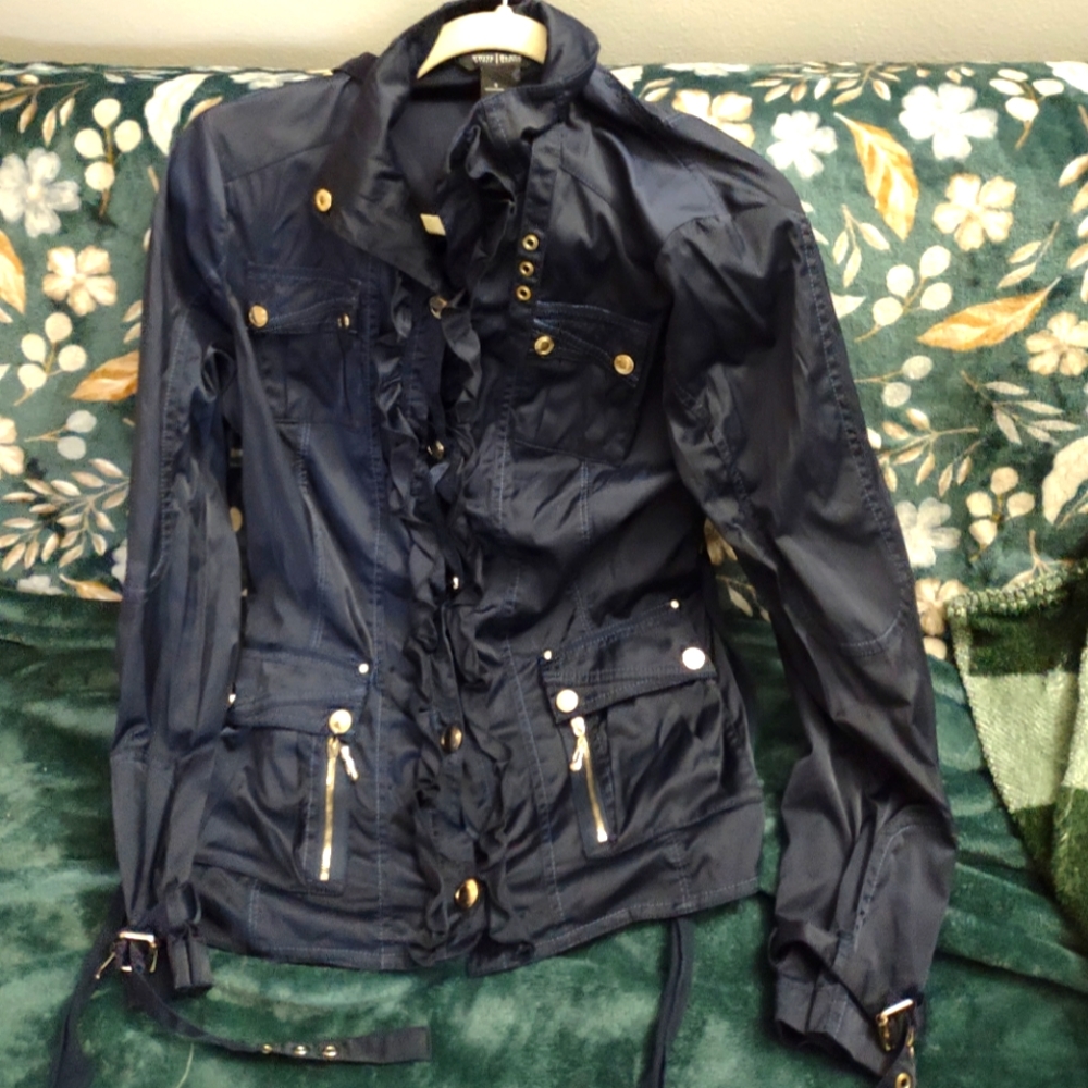 White Hous Black Market Jacket Navy Blue Size Small